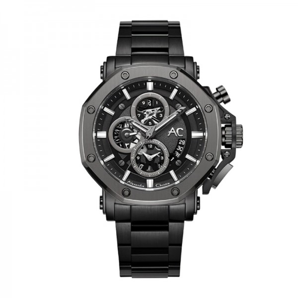 Alexandre Christie AC 9603 Grey Black Steel MCBEPBA